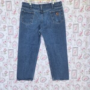 Carhartt Men's Relaxed Fit Tapered Leg Denim Jeans Size 42x30 Blue Workwear B460